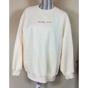 EFAN Oversized Pastel Yellow Crewneck Sweatshirt Women's Casual Comfort